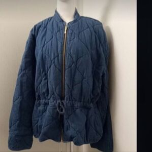 Kate Spade New York Quilted Chambray Jacket Sz XL